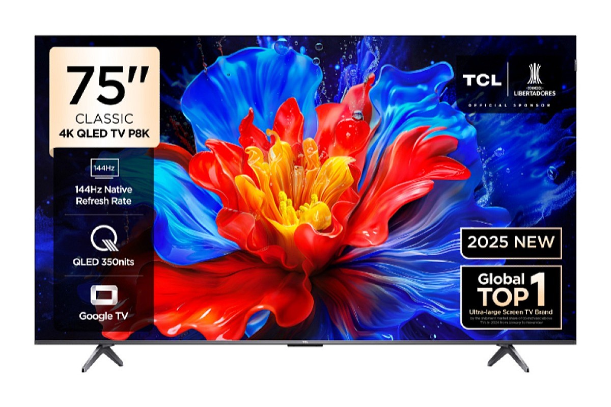 SMART TV TCL 75 75P8K GOOGLE TV 4K QLED HDR FRAMELESS