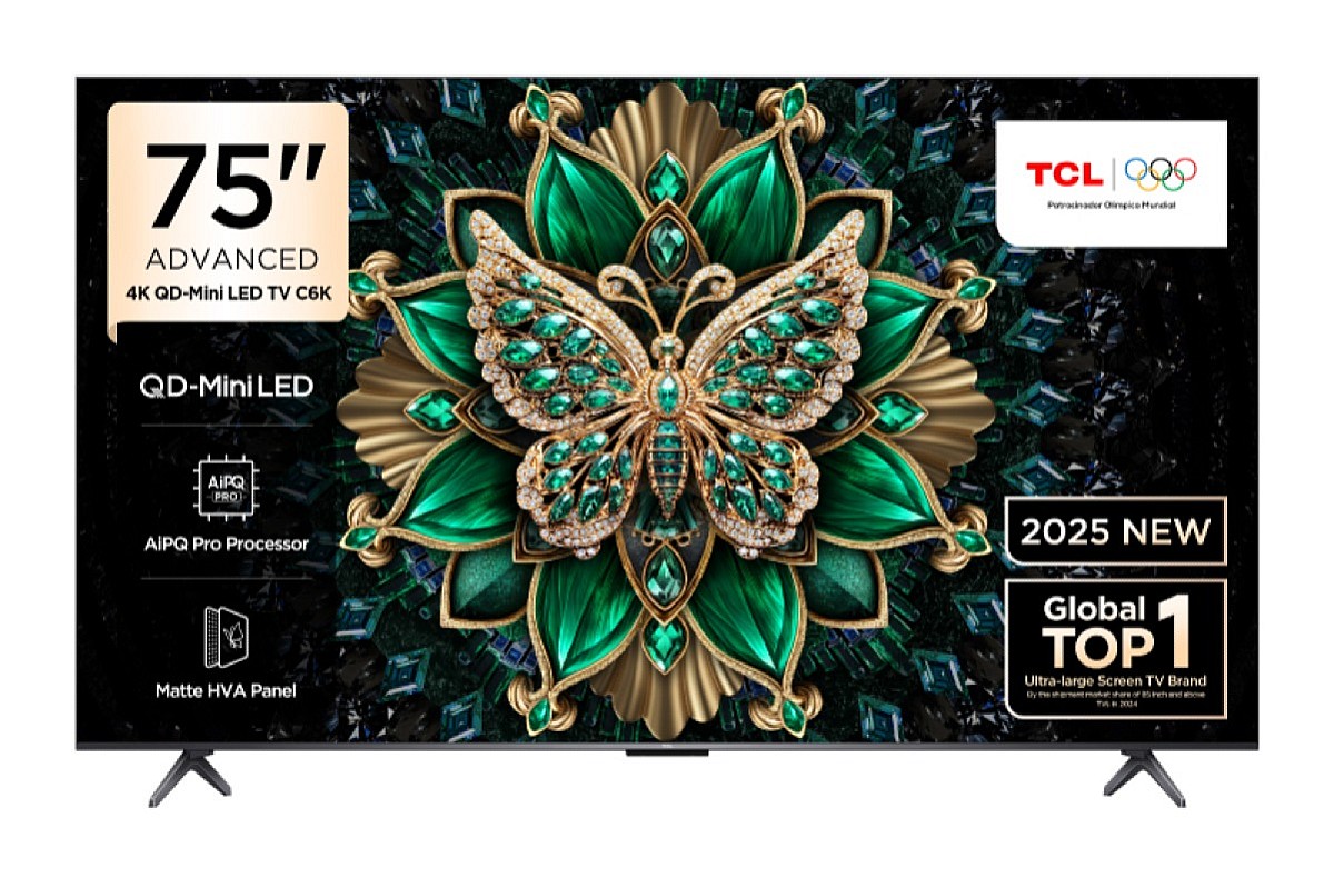 SMART TV TCL 75 75C6K GOOGLE TV 4K QD MINILED HDR FRAMELESS