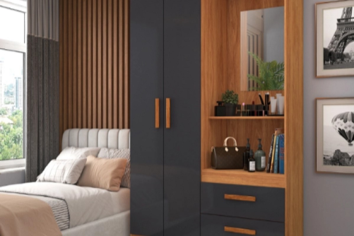 ROPERO CAPELA CECILIA 2PTZ 2CAJ CINAMOMO/GRAFITE (FELLICCI)