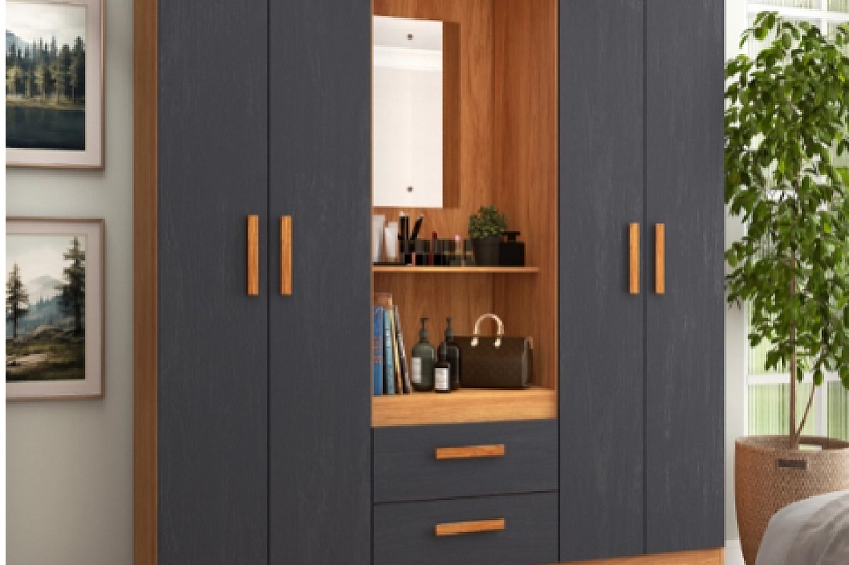 ROPERO CAPELA NEW MOBI 4PTZ 2CAJ CINAMOMO/GRAFITE (FELLICCI)