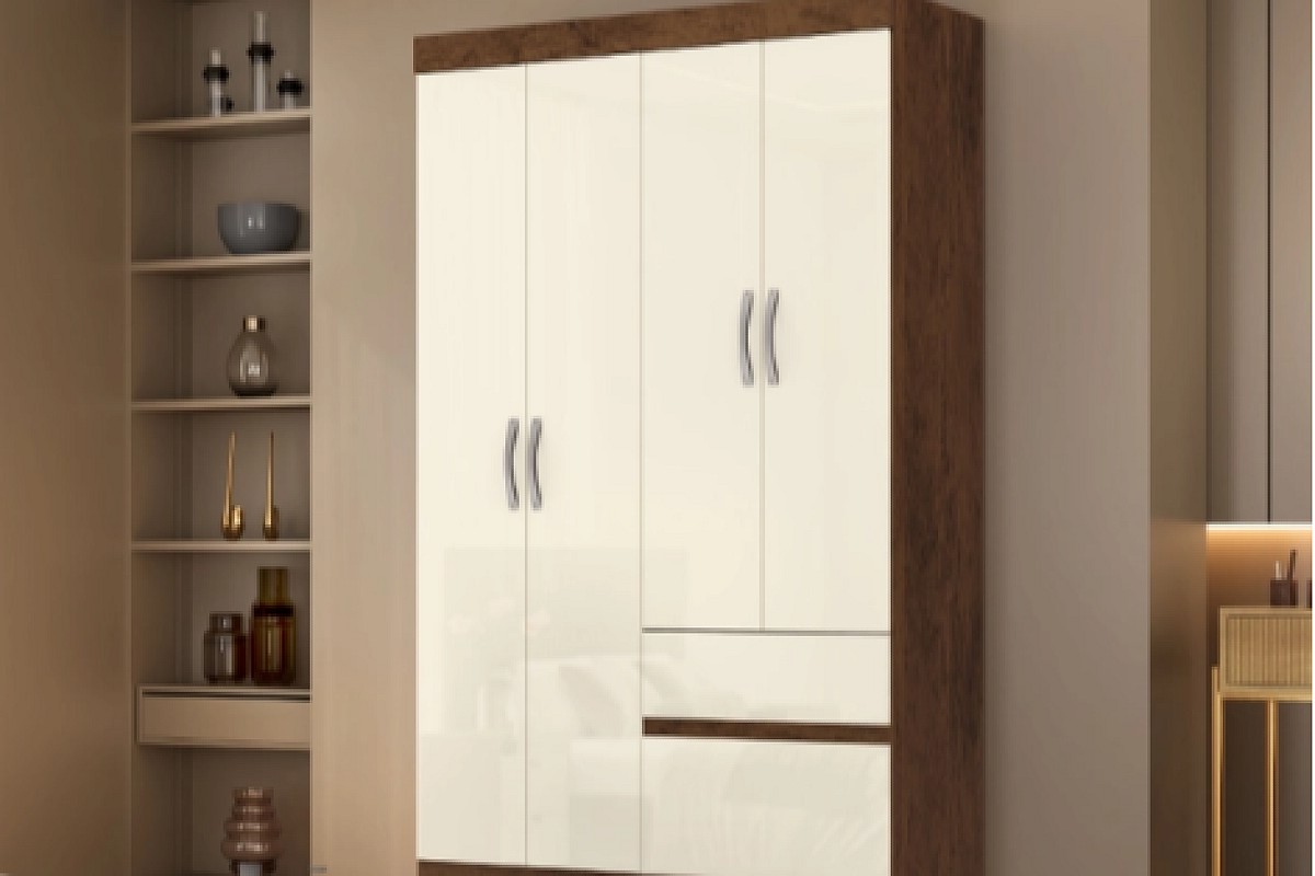 ROPERO ENZO 4PTZ 2CAJ IMBUIA/CHAMPANH (VILARICA)