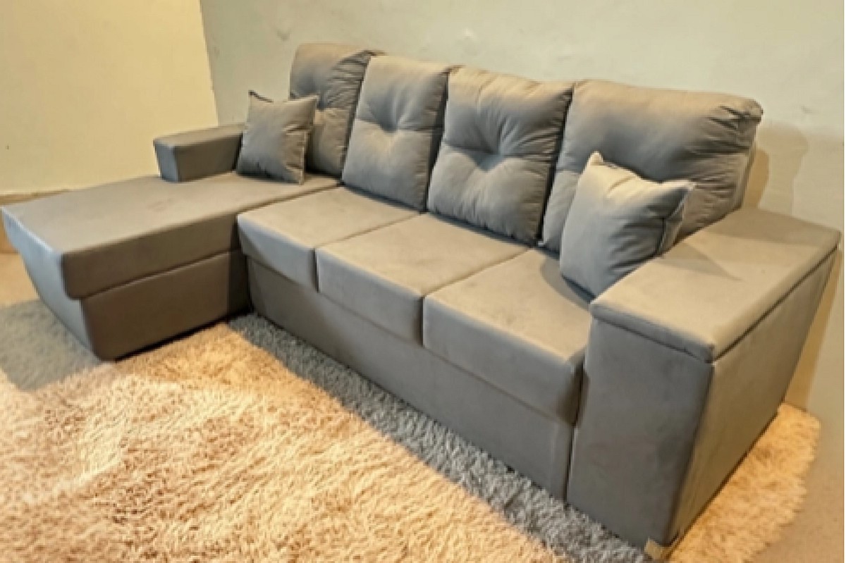 SOFA VICTORIA 3 MAS CHAISE GRIS  (MOVELMAX)